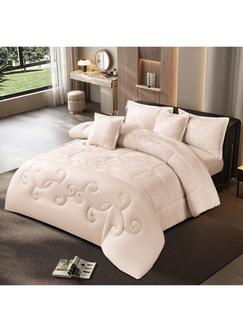 طقم مفرش سرير 4 قطع نفر ونص – لحاف 170×220 سم – شرشف 140×200+40 سم (يناسب سرير مقاس 140×200 سم) – مايكروفايبر ناعم فاخر